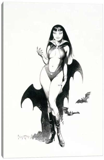 Vampire's Enticement Canvas Art Print - Frank Frazetta