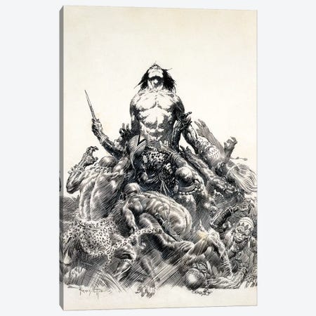 Ape Man Canvas Print #FRF59} by Frank Frazetta Canvas Wall Art