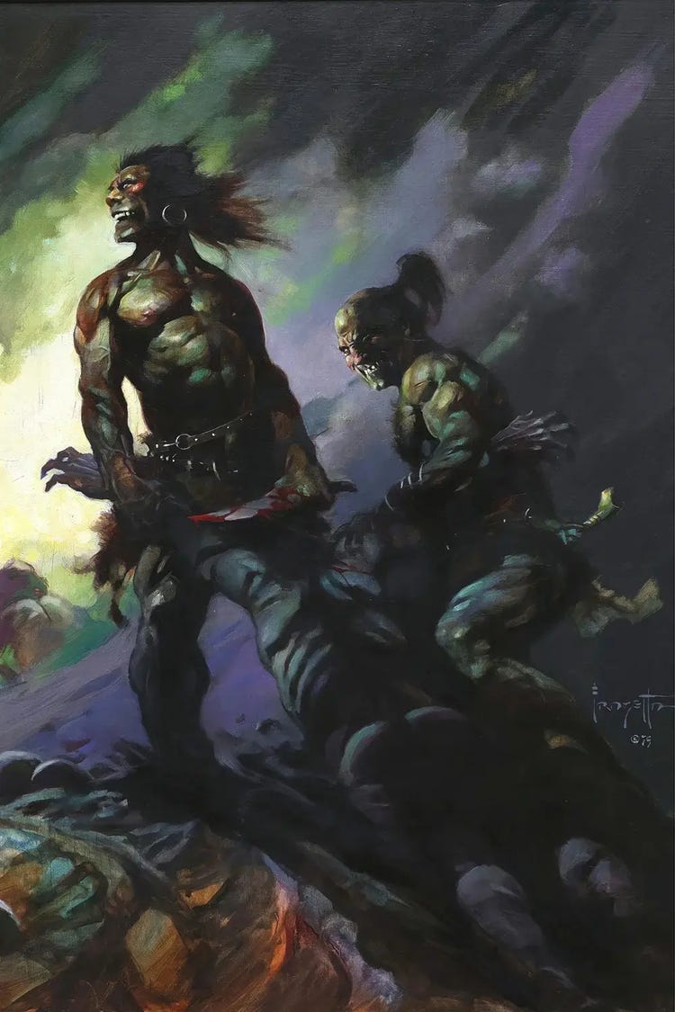 Flesh Eaters by Frank Frazetta wall art