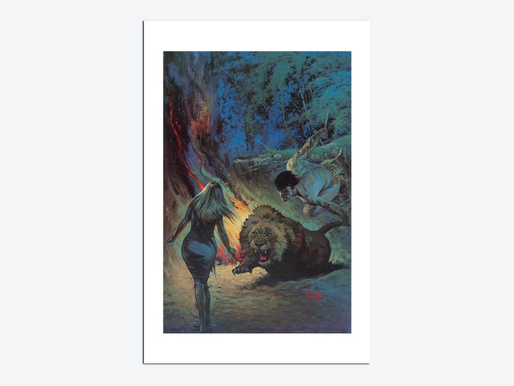 Tarzan® and the Jewels of Opar™ Art Print by Frank Frazetta 