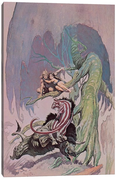 Lost On Venus Canvas Art Print - The Edgar Rice Burroughs Collection