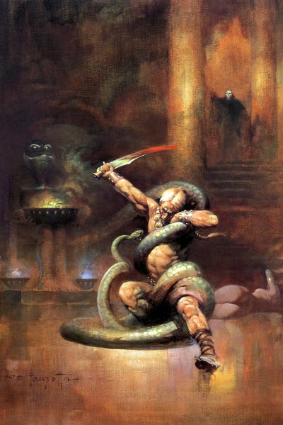 Reptiles & Amphibians: Green Death by Frank Frazetta