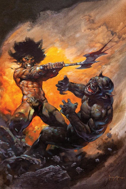 Barbarian With Axe by Frank Frazetta wall art