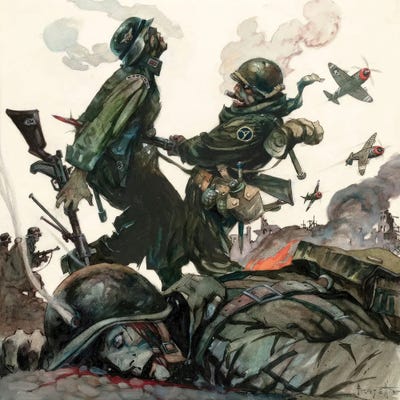 Blazing Combat II by Frank Frazetta canvas print