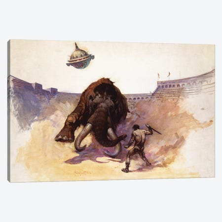Mastodon Canvas Print #FRF9} by Frank Frazetta Art Print