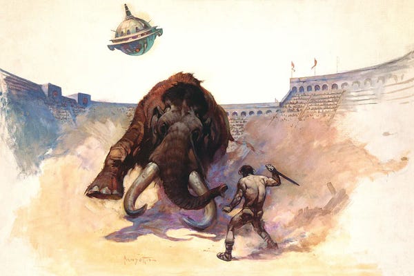 Prehistoric Animals: Mastodon by Frank Frazetta