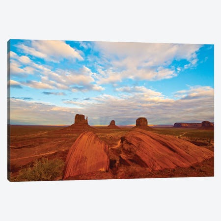 USA, Arizona-Utah border. Monument Valley, The Mittens and Merrick Butte. Canvas Print #FRI10} by Bernard Friel Canvas Art Print
