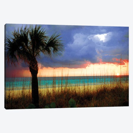 Cloudy Sunset, Siesta Key, Sarasota County, Florida, USA Canvas Print #FRI1} by Bernard Friel Canvas Artwork