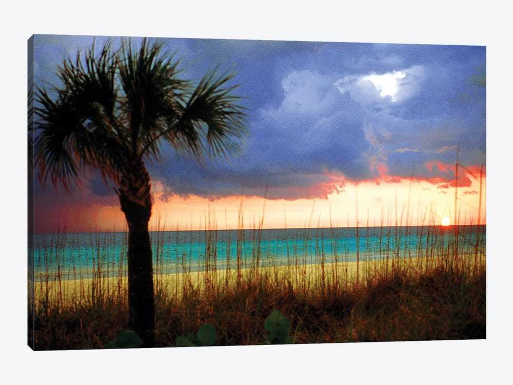 Cloudy Sunset, Siesta Key, Sarasota County, Florida, USA by Bernard Friel 1-piece Canvas Print