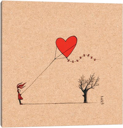 Heart Kite Canvas Art Print - Kites