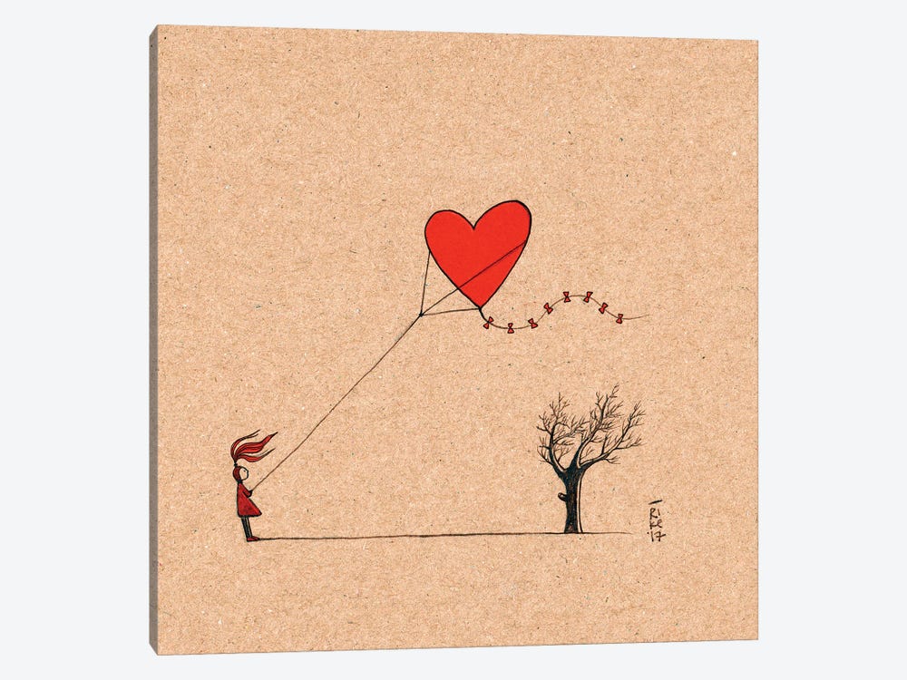 Heart Kite by Friederike Ablang 1-piece Canvas Print