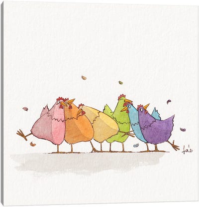 Chicken Pride Canvas Art Print - Friederike Ablang