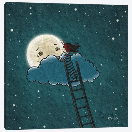 Comforting The Moon Canvas Print #FRK29} by Friederike Ablang Canvas Wall Art