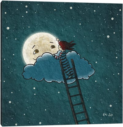 Comforting The Moon Canvas Art Print - Friederike Ablang