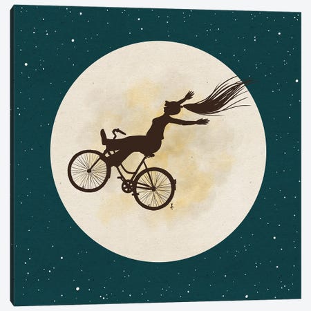 Bike The Moon Canvas Print #FRK3} by Friederike Ablang Canvas Art