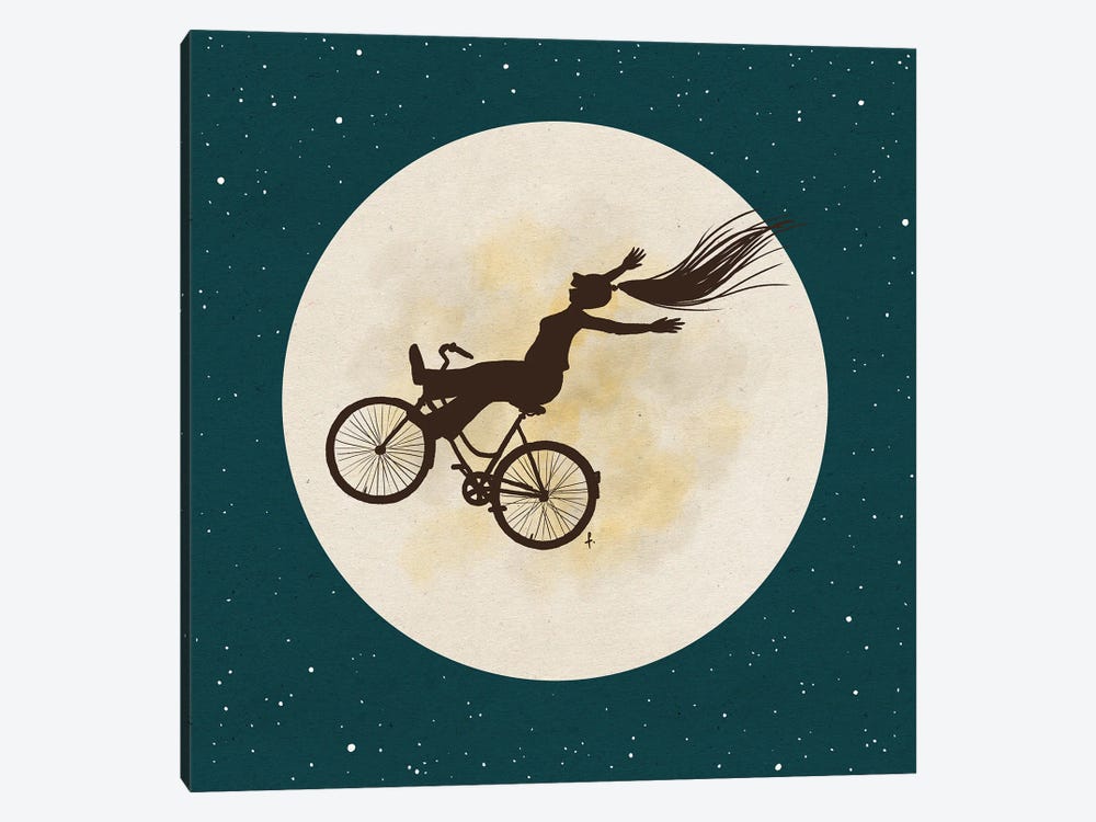 Bike The Moon by Friederike Ablang 1-piece Art Print
