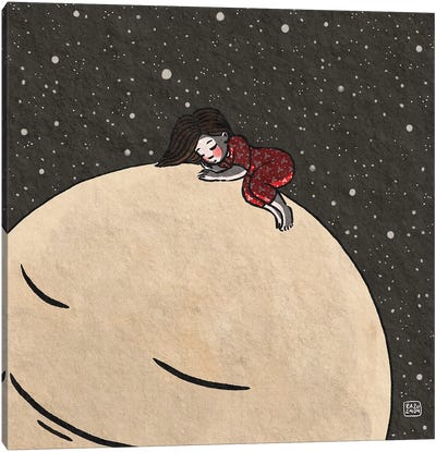 Sleeping On The Moon Canvas Art Print - Friederike Ablang