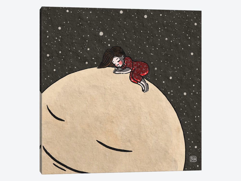 Sleeping On The Moon by Friederike Ablang 1-piece Canvas Print