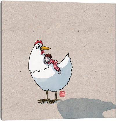 Nap On The Chicken's Back Canvas Art Print - Friederike Ablang