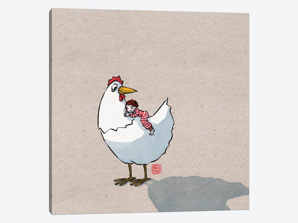 Nap On The Chicken's Back by Friederike Ablang 1-piece Canvas Art