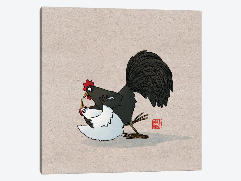 Chicken Tango by Friederike Ablang 1-piece Art Print