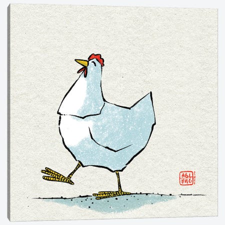 Chicken March Canvas Print #FRK7} by Friederike Ablang Art Print
