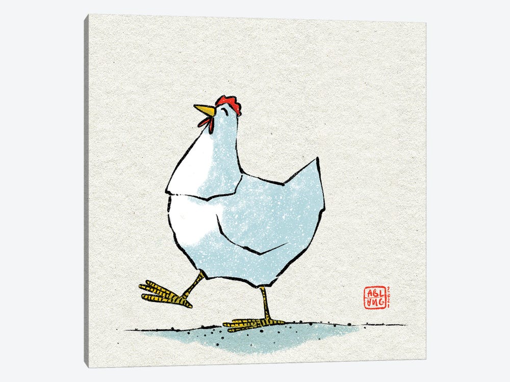 Chicken March by Friederike Ablang 1-piece Art Print