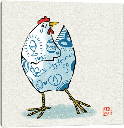 Tattooed Chicken Canvas Art Print - Friederike Ablang