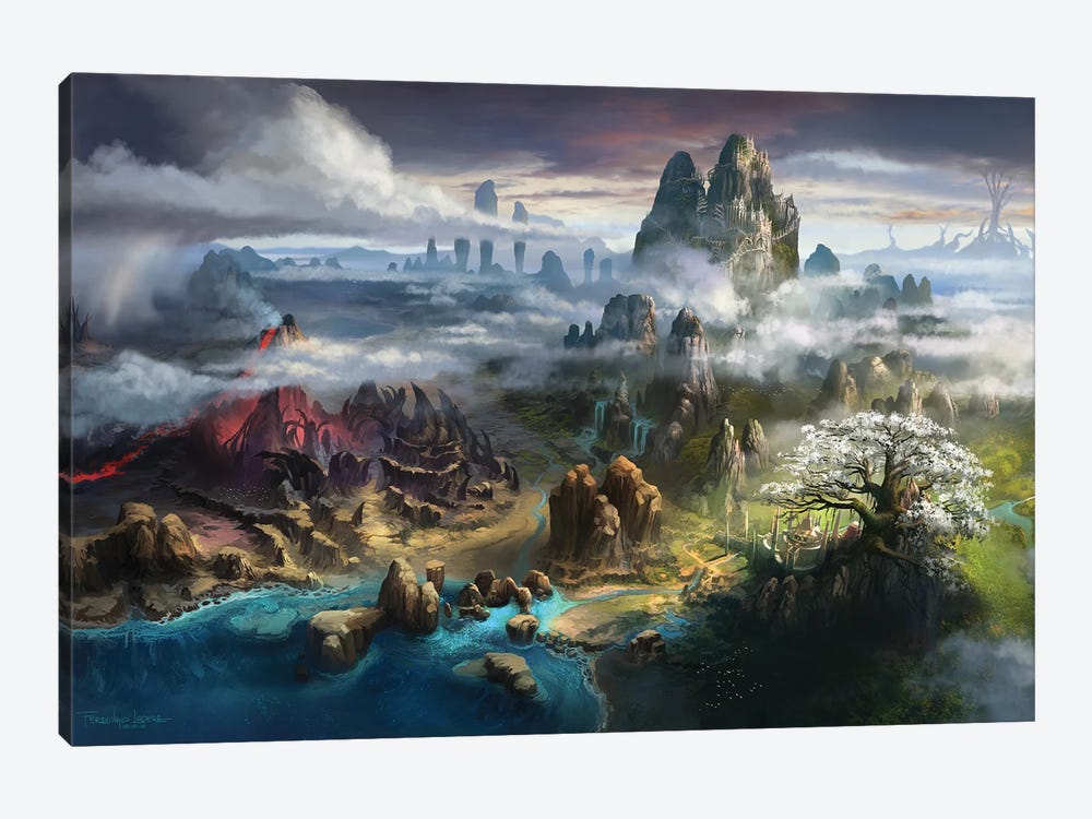 Map Of Keilah by Ferdinand Ladera 1-piece Canvas Print