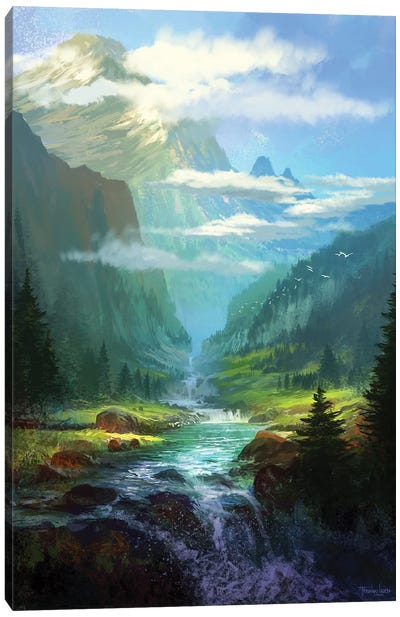 Tranquil Canvas Art Print - Waterfall Art