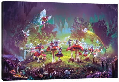 Dimlight forest Sorcerer's Ring Canvas Art Print - Mythical Creature Art