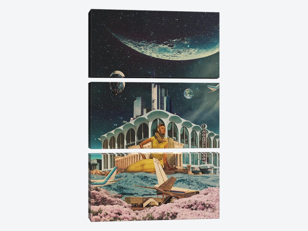 A Postcard From Year 2345 by Frank Moth 3-piece Canvas Wall Art