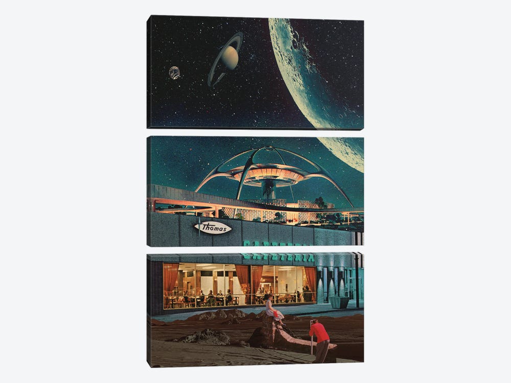 A Postcard From Year 2346 by Frank Moth 3-piece Canvas Wall Art