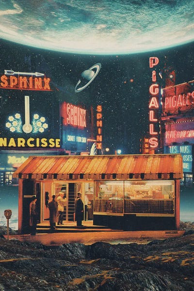 Space Fiction: A Postcard From Year 2347 by Frank Moth