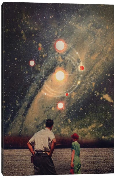 Light Explosions in our Sky Canvas Art Print - Space Fiction Art