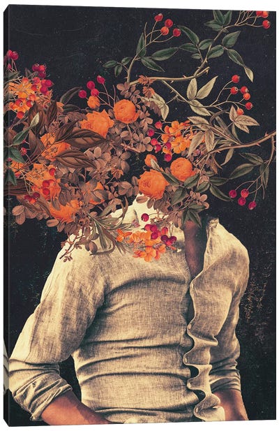 Roots Canvas Art Print - Floral Portrait Art