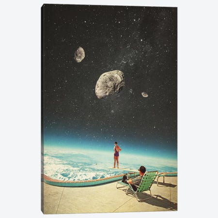 Summer with a chance of Asteroids Canvas Print #FRM37} by Frank Moth Canvas Wall Art
