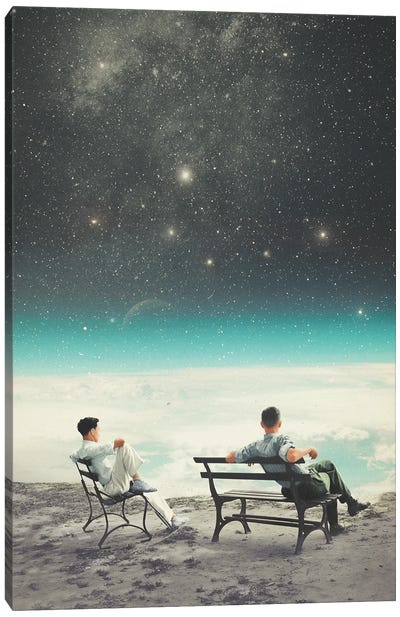 You Were There In My Deepest Silence Canvas Art Print - Space Fiction Art
