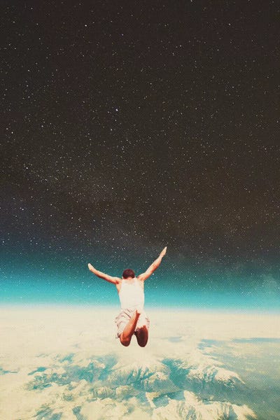 Kids Astronomy & Space Art: Falling with a hidden smile by Frank Moth