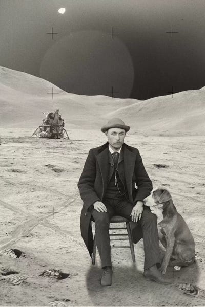 Moon Man by Fran Rodriguez multi panel art