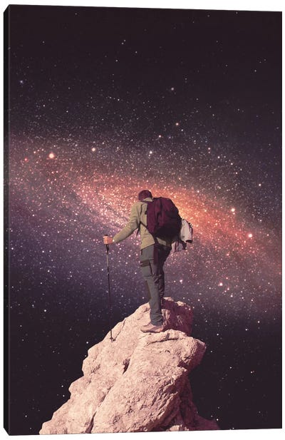Space Tourist Canvas Art Print - Milky Way Galaxy Art