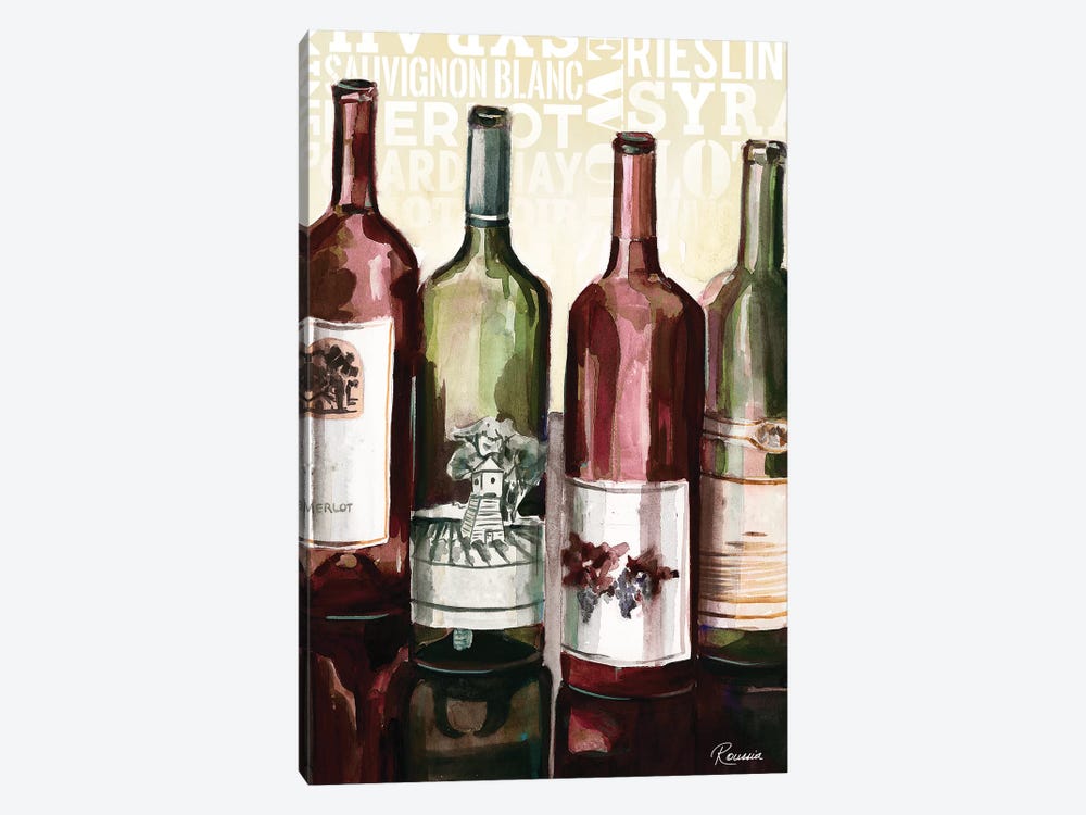 Wine Typography II by Heather A. French-Roussia 1-piece Canvas Art