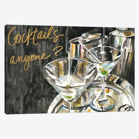 Cocktails Anyone? Canvas Print #FRR33} by Heather A. French-Roussia Canvas Art
