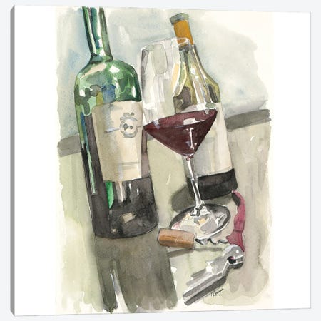 Glass of Red Canvas Print #FRR34} by Heather A. French-Roussia Canvas Print