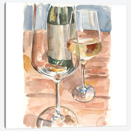 Glass of White Canvas Print #FRR35} by Heather A. French-Roussia Art Print