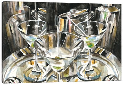 Late Night Out Canvas Art Print - Martini