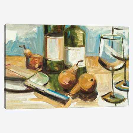 Pears Well with Wine Canvas Print #FRR37} by Heather A. French-Roussia Art Print