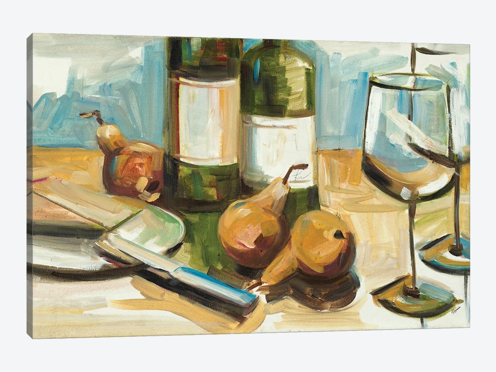 Pears Well with Wine by Heather A. French-Roussia 1-piece Canvas Art