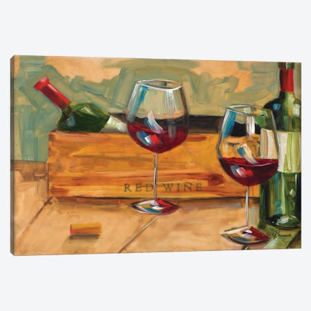 Red Wine Canvas Print #FRR41} by Heather A. French-Roussia Art Print