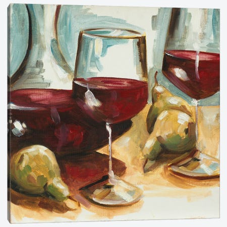 Red Wine and Pears Canvas Print #FRR42} by Heather A. French-Roussia Canvas Print
